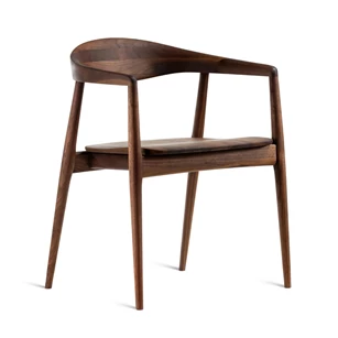 Armstoel Modalto Wood massief hout Amerikaans noot Estetica Home