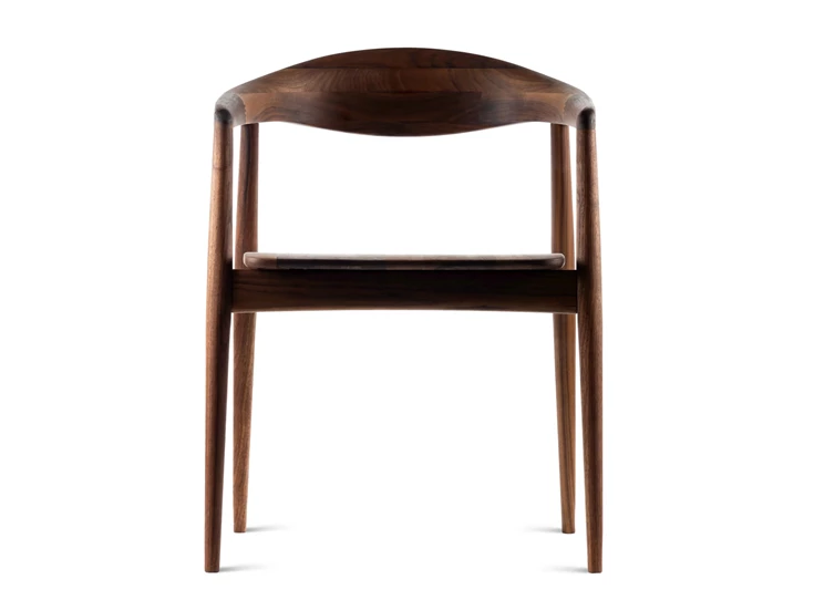 Front Armstoel Modalto Wood massief hout Amerikaans noot Estetica Home