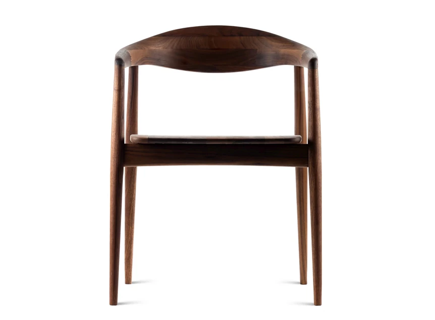 Front Armstoel Modalto Wood massief hout Amerikaans noot Estetica Home