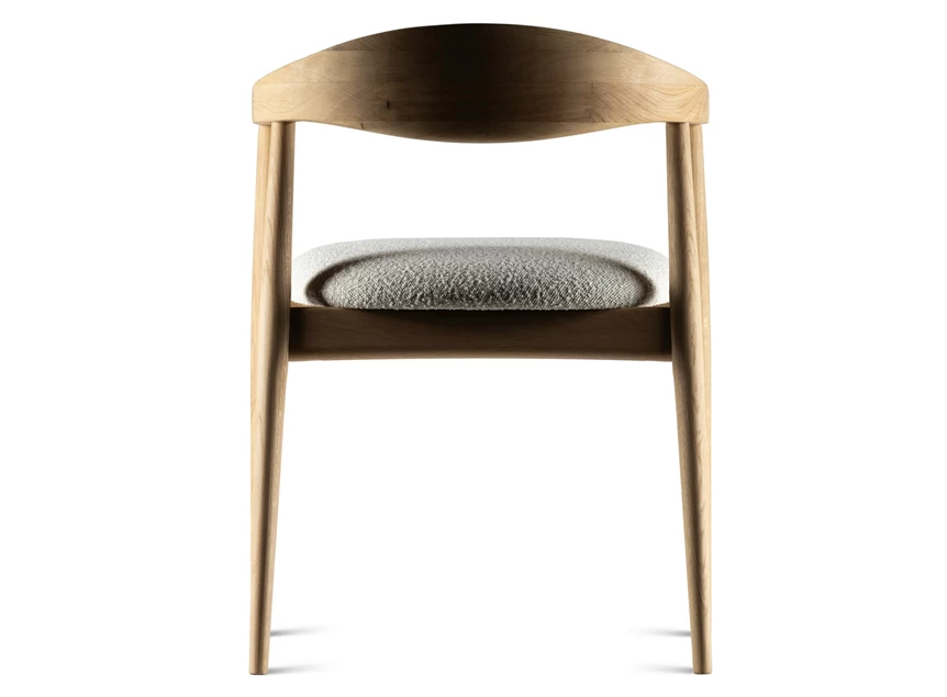 Rug Armstoel Modalto massief hout eik naturel white wash stof wit Estetica Home