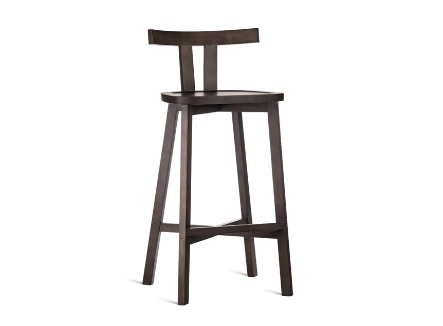 Barstoel Grace massief hout beuk donkerbruin Estetica Home