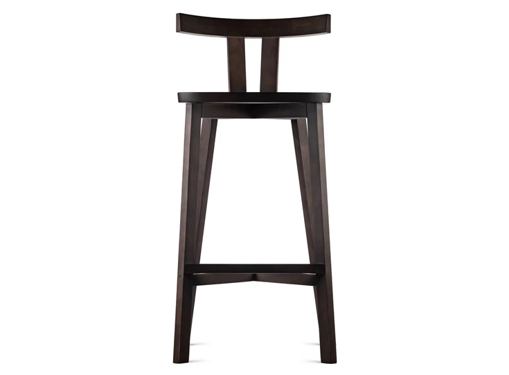 Front Barstoel Grace massief hout beuk donkerbruin Estetica Home