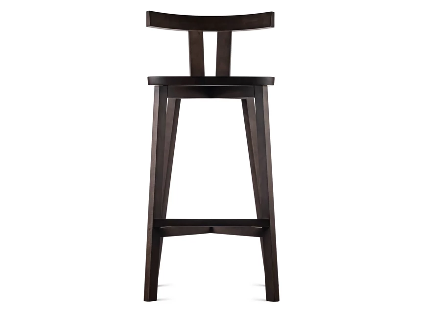 Front Barstoel Grace massief hout beuk donkerbruin Estetica Home