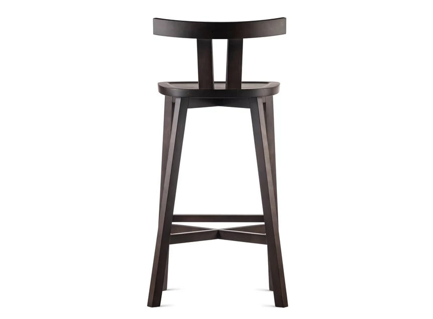 Achterkant Barstoel Grace massief hout beuk donkerbruin Estetica Home