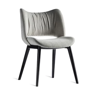 Eetkamerstoel Gio stof grijs houten poot beuk zwart Estetica Home