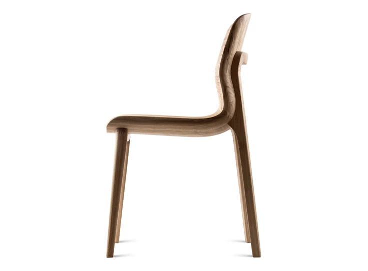 Zijkant Eetkamerstoel Calma Wood massief hout eik natuur Estetica Home