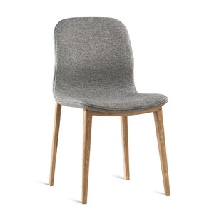 Eetkamerstoel Calma massief hout eik natuur stof grijs Estetica Home