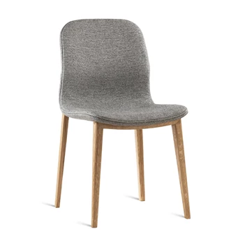 Eetkamerstoel Calma massief hout eik natuur stof grijs Estetica Home