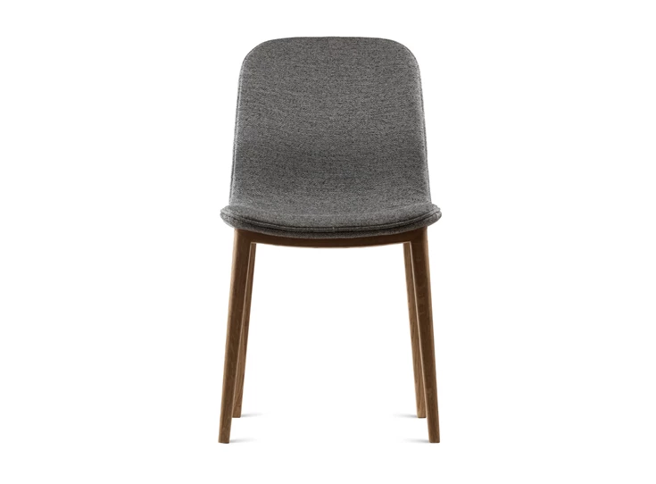 Front Eetkamerstoel Calma massief hout eik natuur stof grijs Estetica Home