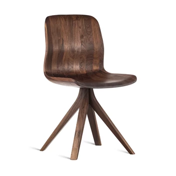 Eetkamerstoel Azzar Wood massief hout Amerikaans noot Estetica Home