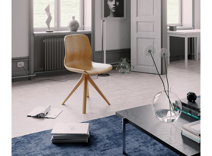 Sfeerfoto Eetkamerstoel Azzar Wood massief hout eik natuur Estetica Home