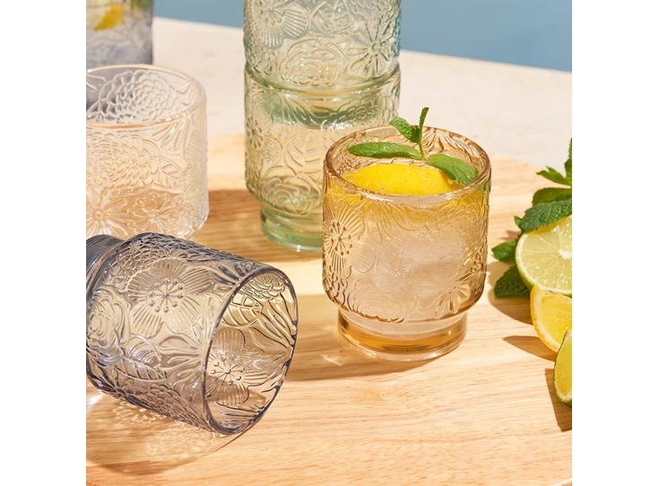 Glas 30cl amber Flora - set/4 sfeerfoto