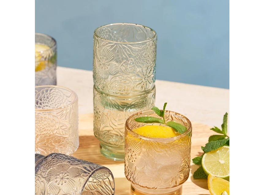 Glas 30cl licht groen Flora - set/4 sfeerfoto