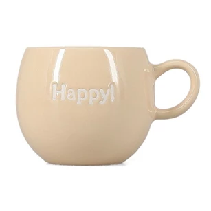 Beker 42cl "Happy!" beige Muggies