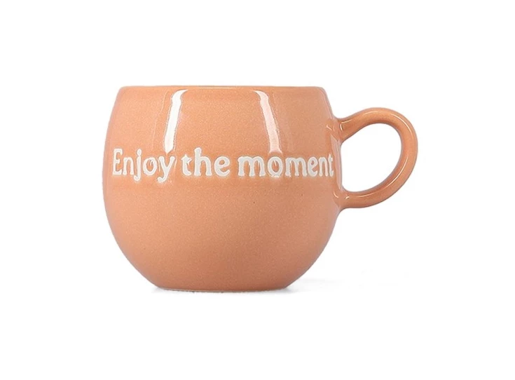 Beker 42cl "Enjoy the moment" roze Muggies