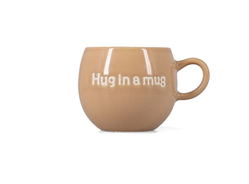 Beker 42cl "Hug in a mug" bruin Muggies