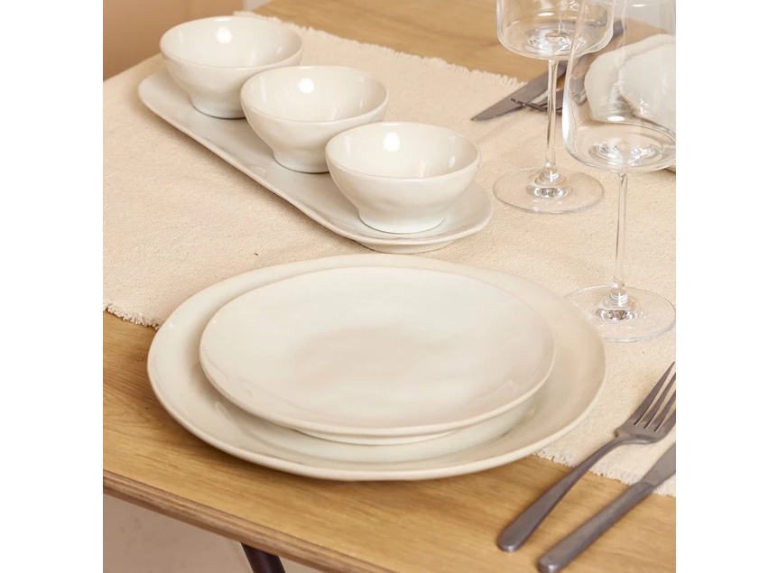 Plat bord 21,5cm beige Rocca sfeerfoto