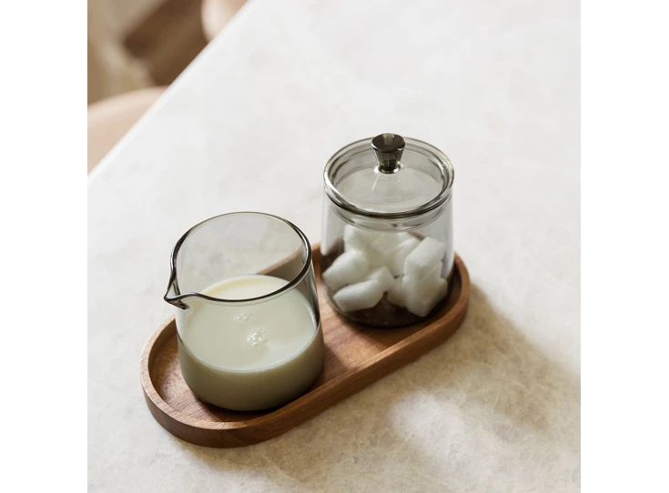 Melkkan en suikerpot 22cl grijs Luma sfeerfoto