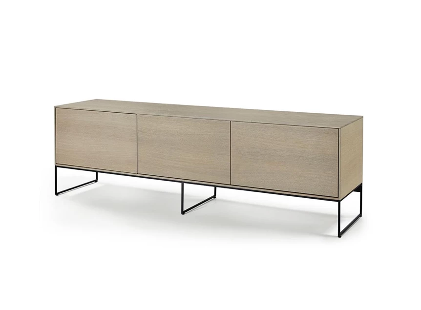 Tvmeubel Izola TV3 staand op poot metaal eik fineer hout white wash Theuns