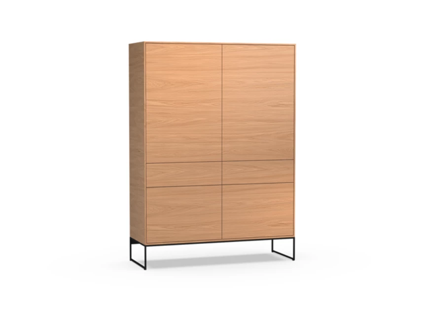 Barkast Izola BERG2 staand op metalen poot fineer hout eik natuur Theuns