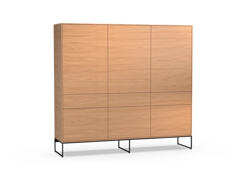 Barkast Izola BERG3 staand op metalen poot fineer hout eik natuur Theuns