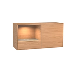 Dressoir Izola D2/OV open vak hangend fineer hout eik natuur Theuns