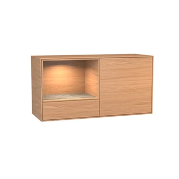 Dressoir Izola D2/OV open vak hangend fineer hout eik natuur Theuns