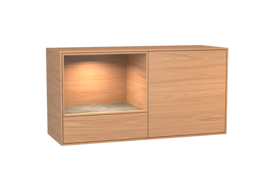 Dressoir Izola D2/OV open vak hangend fineer hout eik natuur Theuns