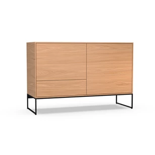 Dressoir Izola D2 staand op metalen poot fineer hout eik natuur Theuns