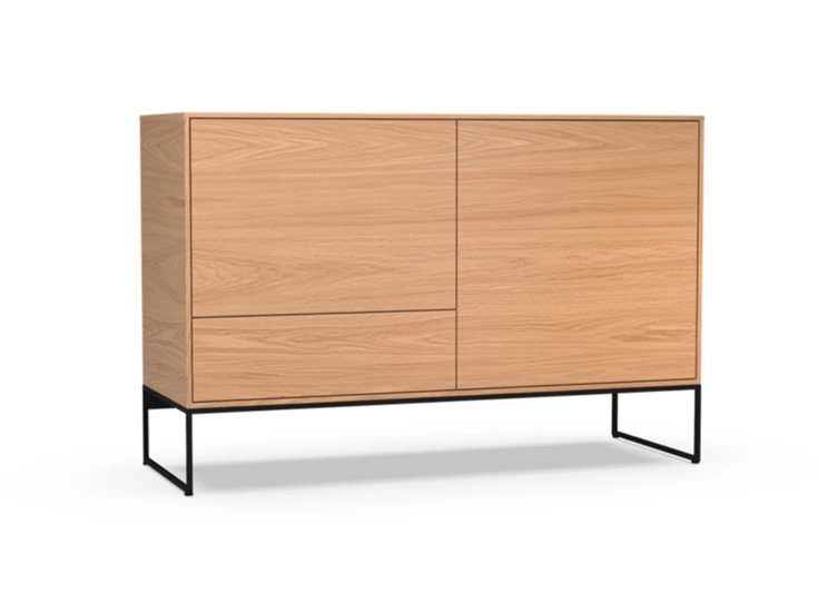 Dressoir Izola D2 staand op metalen poot fineer hout eik natuur Theuns