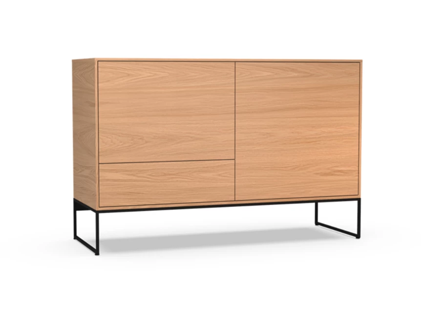 Dressoir Izola D2 staand op metalen poot fineer hout eik natuur Theuns