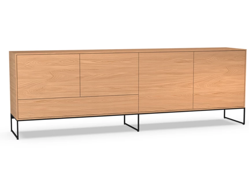 Dressoir Izola D4 staand op metalen poot fineer hout eik natuur Theuns