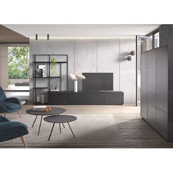 Tv-kast met boekenrek Izola eik fineer hout donkerbruin Theuns