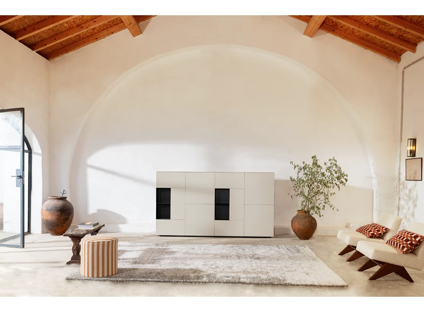 Barkast met open vakken FS242 matte lak accent antraciet Karat Crest