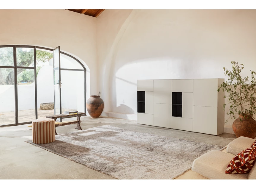 Zijkant Barkast met open vakken FS242 matte lak accent antraciet Karat Crest