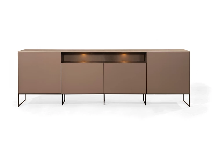 Lage dressoir Yumè D240-3 lak brons op metalen poot Crest