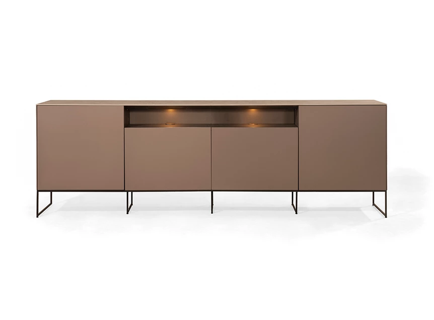 Lage dressoir Yumè D240-3 lak brons op metalen poot Crest