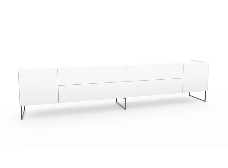 Dressoir Side 2.0 model 2 mat glas wit onderstel Frame Spectral