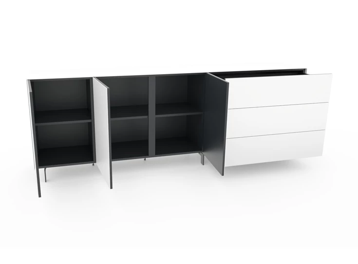 Open Staande dressoir Side mat glas white poot Blade Spectral