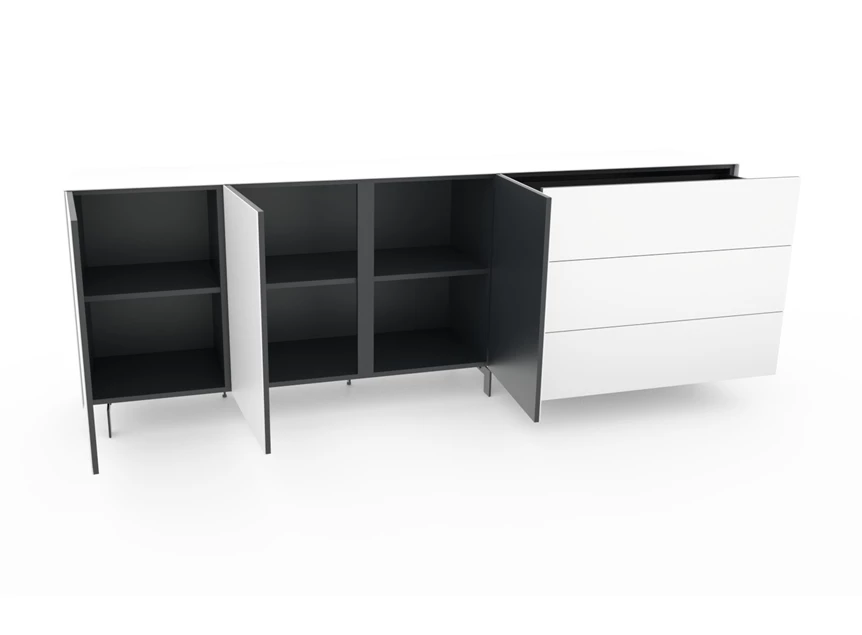Open Staande dressoir Side mat glas white poot Blade Spectral
