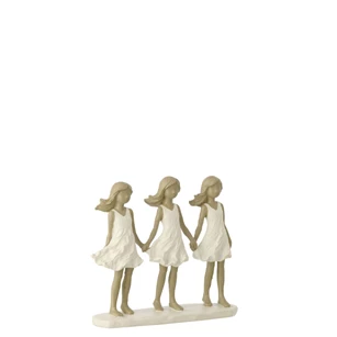 Kinderen Zussen Polyresin Wit/Grijs