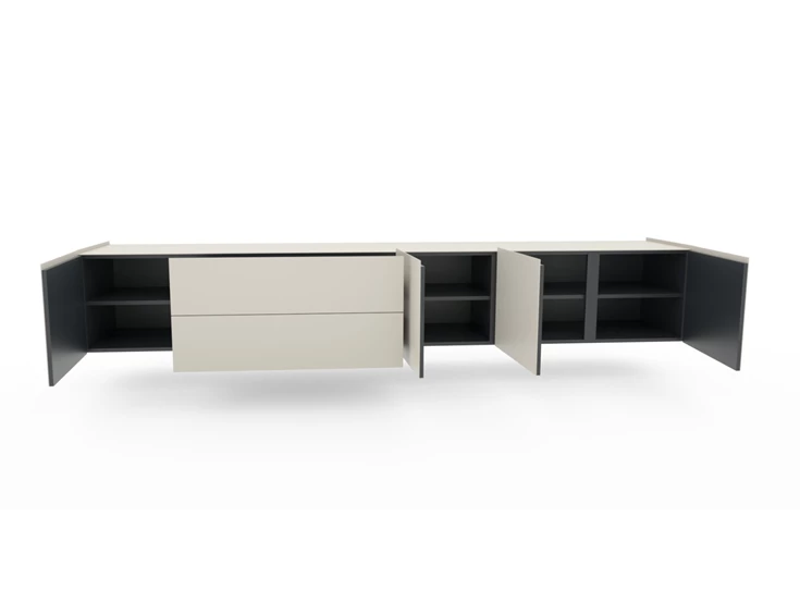 Open Hangende dressoir Side mat glas zand Spectral