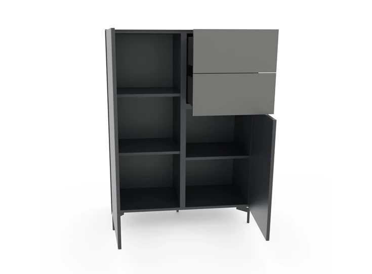 Open Barkast Side mat glas graphite poot Edge Spectral