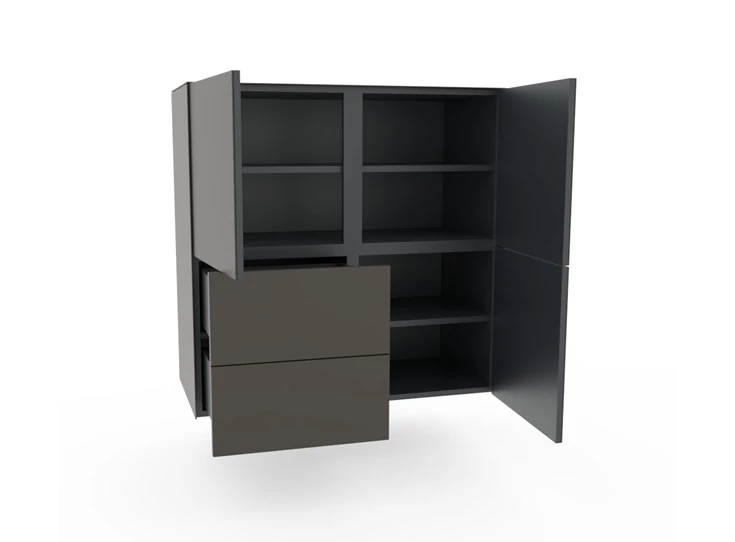 Open Hangende barkast Side glas Espresso Spectral