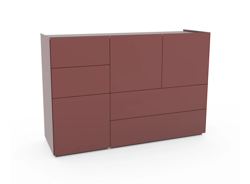 Barkast Side mat glas Maroon op sokkel Spectral