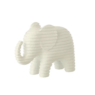 Olifant Gestreept Polyresin Wit Large