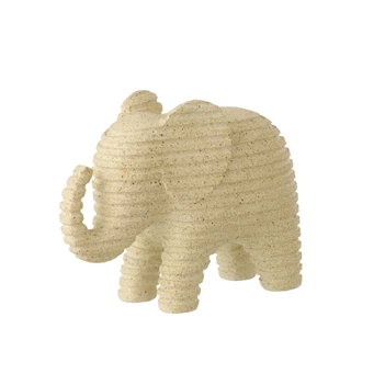 Olifant Gestreept Polyresin Beige Large