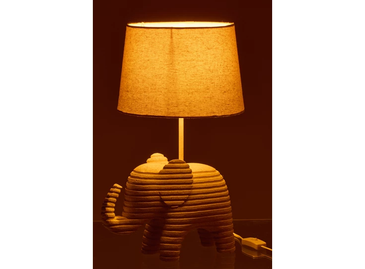 Tafellamp Gestreept Polyresin Beige sfeerfoto