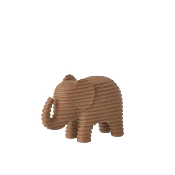 Olifant Gestreept Polyresin Bruin Small