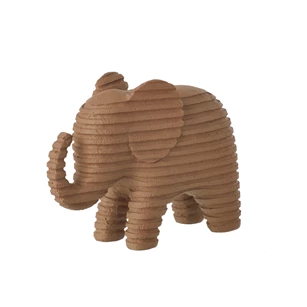 Olifant Gestreept Polyresin Bruin Large